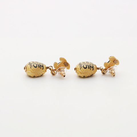 Chanel Chanel 02p Coco Mark Cambon Drop Logo Boucles d'oreilles Jaune WS11477