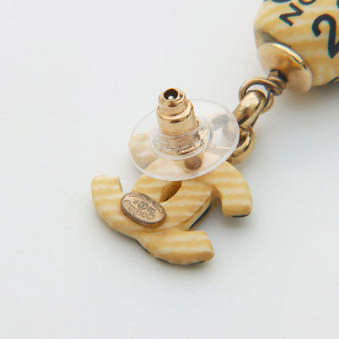 CHANEL 02P COCO Mark Cambon Drop Logo Pierce yellow WS11477