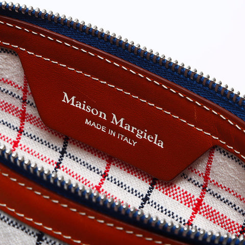 Maison Margiela 5ac 2way检查橡胶手提包蓝色WS11483