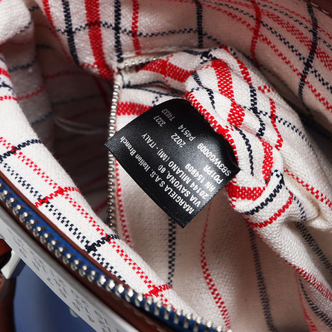 Maison Margiela 5ac 2way检查橡胶手提包蓝色WS11483