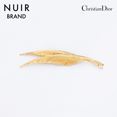 Christian Dior Wing Motif Brooch Gold WS11486