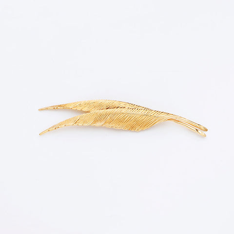 Christian Dior Wing Motif Brooch Gold WS11486