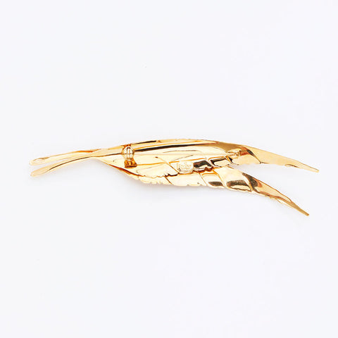 Christian Dior Wing Motif Brooch Gold WS11486