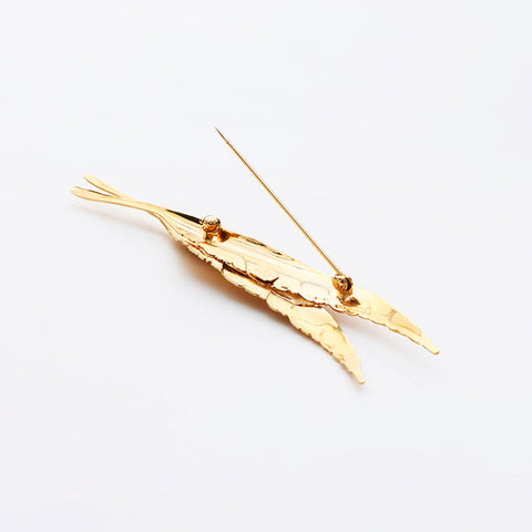 Christian Dior Wing Motif Brooch Gold WS11486