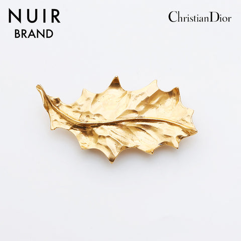 Yves Saint Laurent Leaf Motif Brooch Gold WS11487