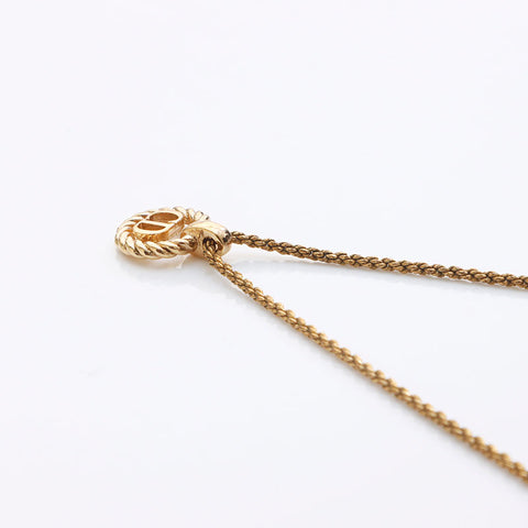 Christian Dior Round CD Collier de logo Gold WS11494