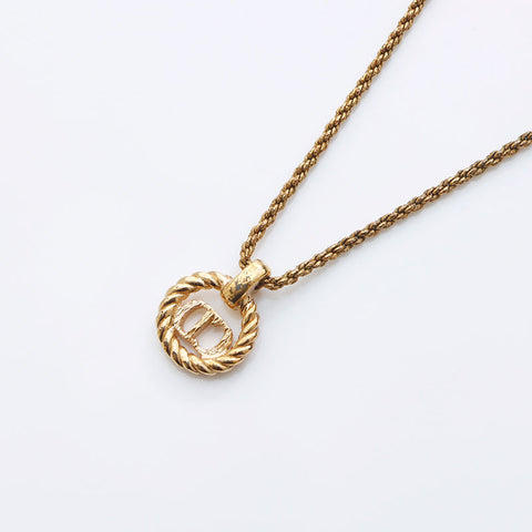 Christian Dior Round CD Collier de logo Gold WS11494