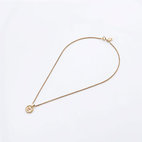 Christian Dior round CD logo necklace gold WS11496