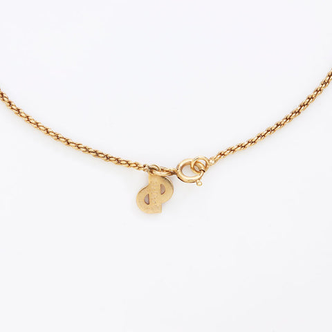 Christian Dior round CD logo necklace gold WS11496