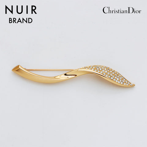 克里斯蒂安·迪奥（Christian Dior Leaf）图案水钻胸针金WS11504