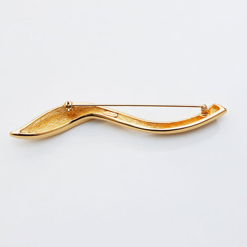 克里斯蒂安·迪奥（Christian Dior Leaf）图案水钻胸针金WS11504