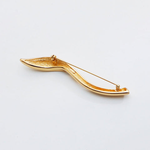 克里斯蒂安·迪奥（Christian Dior Leaf）图案水钻胸针金WS11504