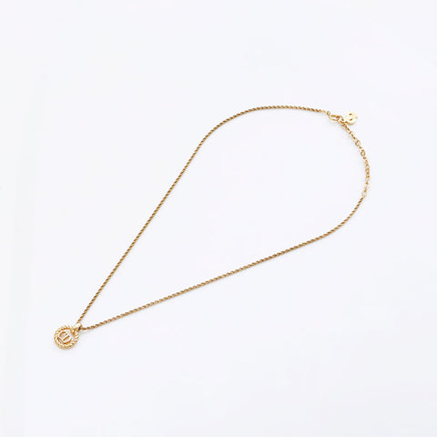 Christian Dior Round CD Collier de logo Gold WS11510