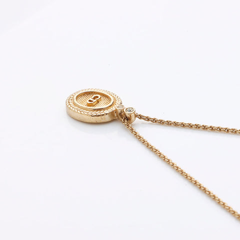 Christian Dior CD Logo Rhingestone Collier ovale Gold WS11513