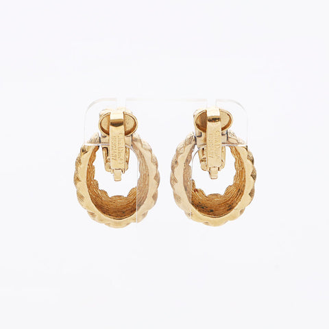 Christian Dior Braided Motif Earrings Gold WS11518