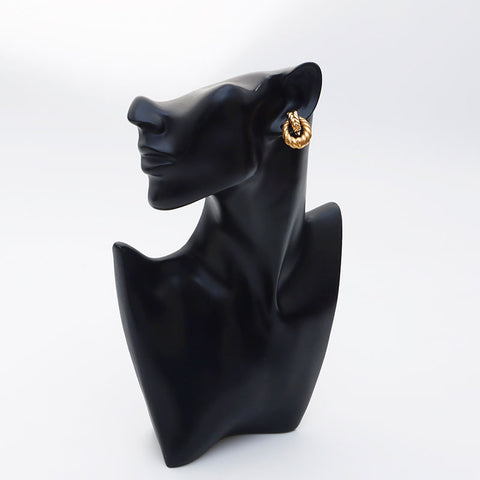 Christian Dior Braided Motif Earrings Gold WS11518