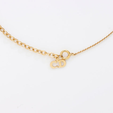Christian Dior CD -Logo rund Halskette Gold WS11526