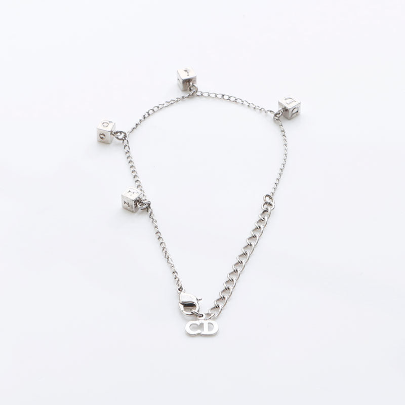 ♡大人気 DIOR シルバーブレスレット♡ クリスチャンディオール Christian Dior ロゴ キューブ ブレスレット