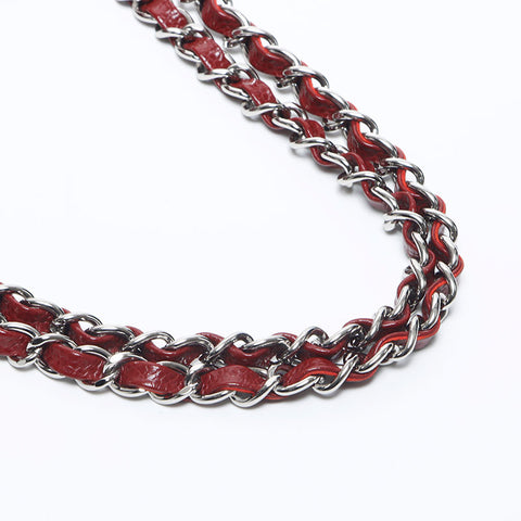 Chanel Chanel Deka Coco Mark Caviar皮肤链16肩袋红色WS11537