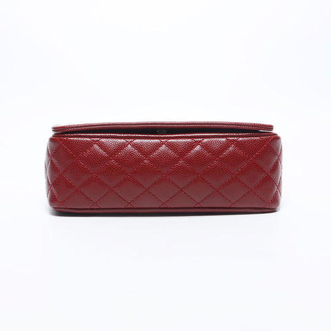 Chanel Chanel Deka Coco Mark Caviar皮肤链16肩袋红色WS11537