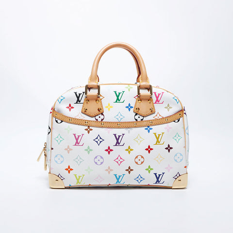 路易威登（Louis Vuitton）路易·威登（Louis Vuitton）2006会标穆拉卡米·塔卡西（Murakami takashi Takashi）多色Deauville手提包白色WS11541