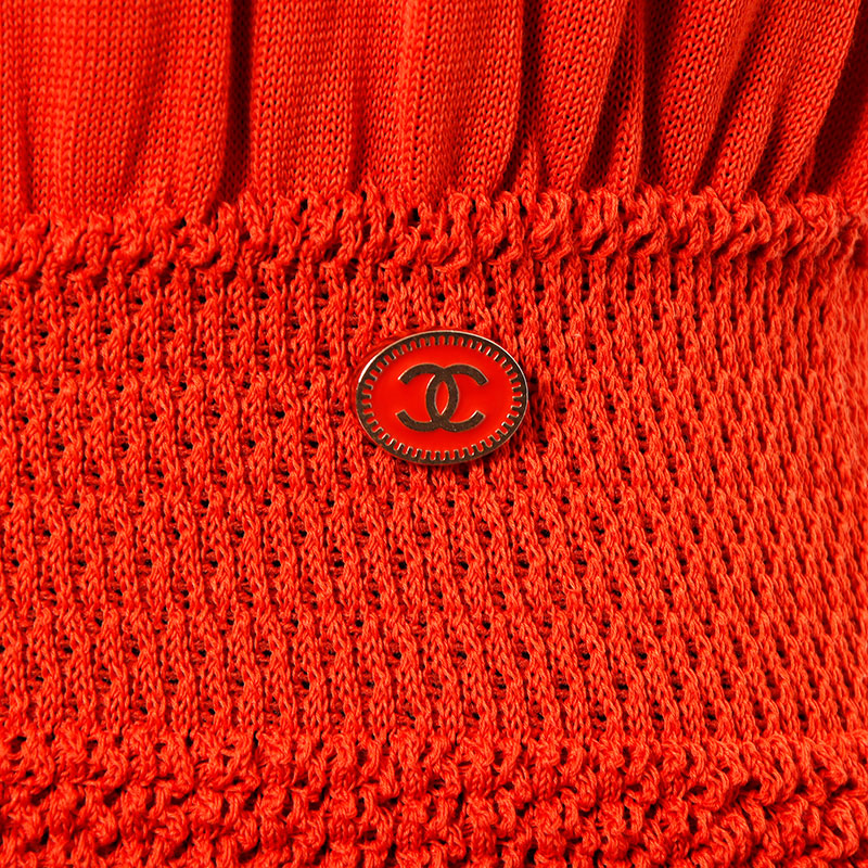 シャネル CHANEL Size:40 ニット コットン ノースリーブ ワンピース