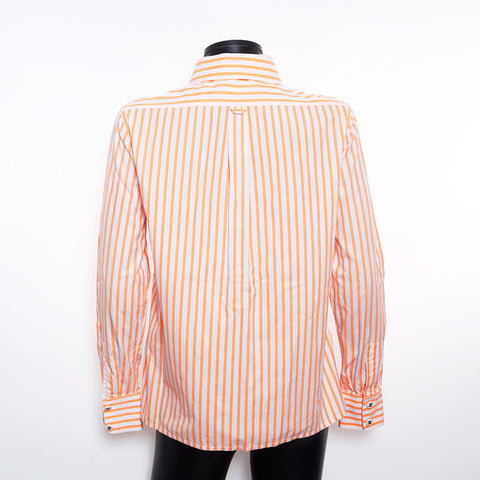 CHANEL Size:42 Stripe COCO Mark embroidery Long sleeve shirt Orange WS11556