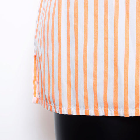 CHANEL Size:42 Stripe COCO Mark embroidery Long sleeve shirt Orange WS11556