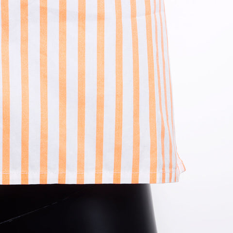 CHANEL Size:42 Stripe COCO Mark embroidery Long sleeve shirt Orange WS11556