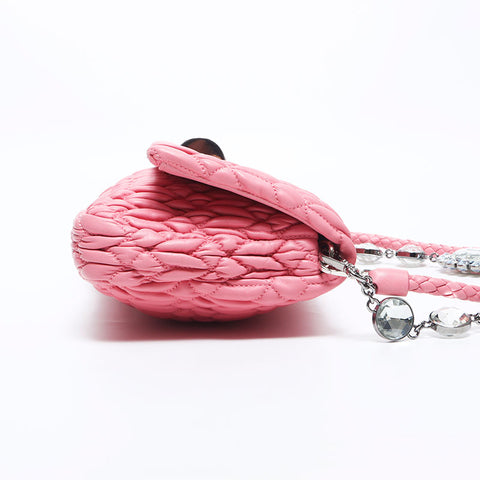 Miu Miu Crystal Matelasse肩带粉红色WS11564