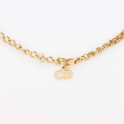 Christian Dior CD Logo Collier Rhingestone Gold WS11565