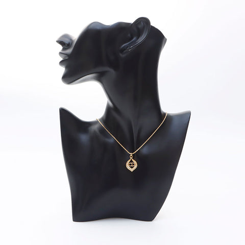 Christian Dior CD logo rhinestone Necklace gold WS11567