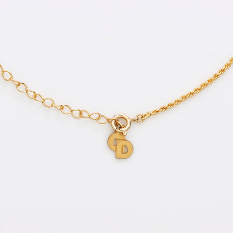 Christian Dior CD Logo Collier Rhingestone Gold WS11569