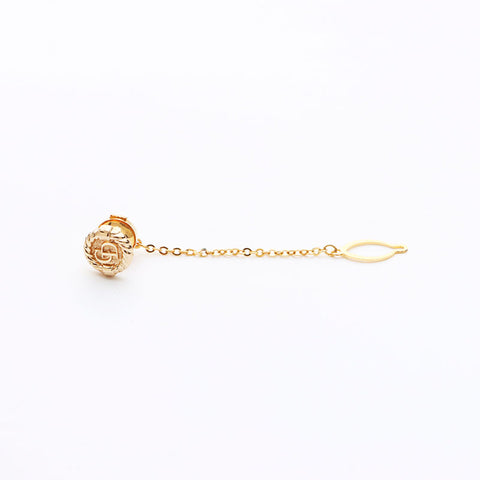 Christian Dior Rhinestone CD Logo Set Tie Tack Boucles d'oreilles Gold WS11576