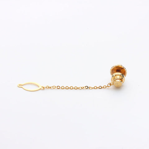 Christian Dior Rhinestone CD Logo Set Tie Tack Boucles d'oreilles Gold WS11576