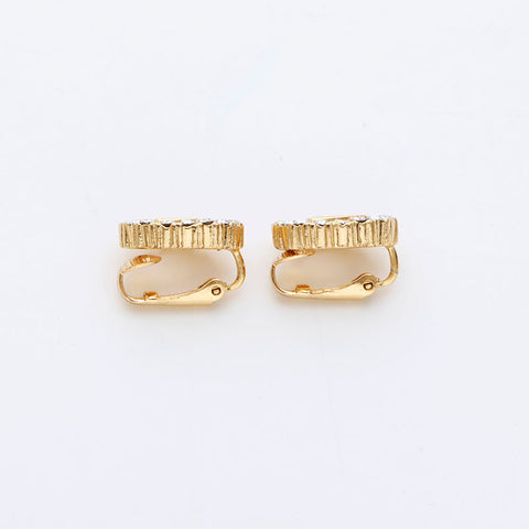 Christian Dior Rhinestone CD Logo Set Tie Tack Boucles d'oreilles Gold WS11576