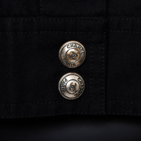 Chanel Größe: 38 Silver Button 1997 Baumwoll -Setup Schwarz WS11578