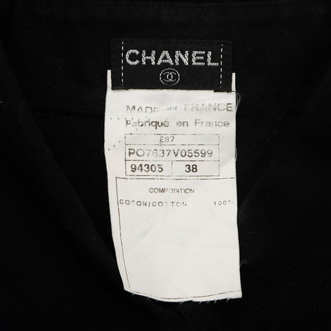 Chanel Größe: 38 Silver Button 1997 Baumwoll -Setup Schwarz WS11578