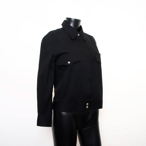 Chanel Taille: 38 Button en argent 1997 Configuration du coton noir WS11578