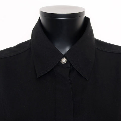 Chanel Taille: 38 Button en argent 1997 Configuration du coton noir WS11578