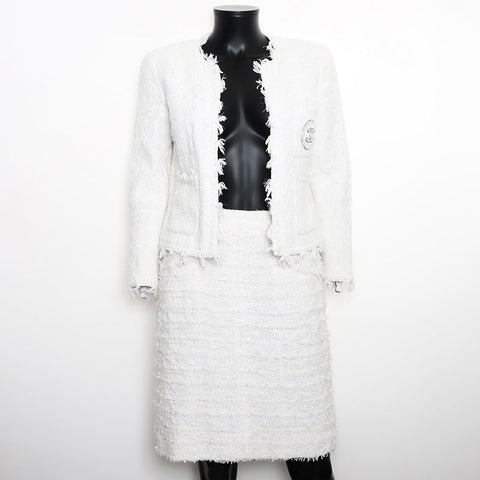Chanel Chanel 2005 Ginza Limited Tweed设置尺寸：38西装白色WS11584