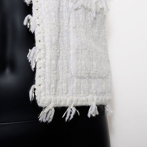 Chanel Chanel 2005 Ginza Limited Tweed夹克尺寸：38夹克白色WS11585