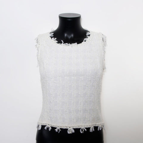 Chanel Chanel 2005 Ginza Limited Tweed夹克尺寸：38夹克白色WS11585