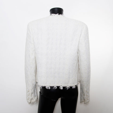 Chanel Chanel 2005 Ginza Limited Tweed夹克尺寸：38夹克白色WS11585