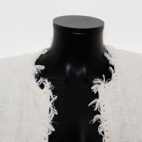 Chanel Chanel 2005 Ginza Limited Tweed夹克尺寸：38夹克白色WS11585