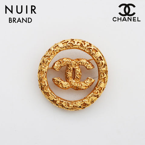 Chanel Chanel 95A Magma Coco Mark Runde 1995 Brosche Gold WS11589