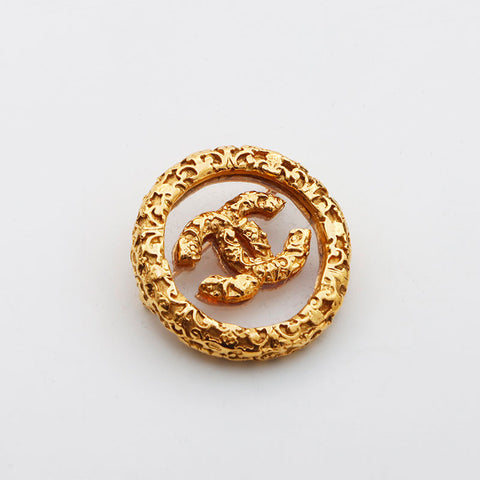 CHANEL 95A Magma COCO Mark 圆形 1995 胸针 金色 WS11589