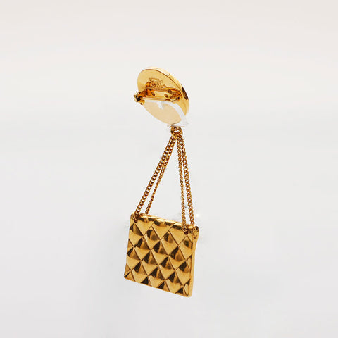 CHANEL 94P COCO Mark Matelasse 1994 Brooch gold WS11591