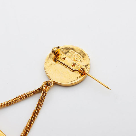 CHANEL 94P COCO Mark Matelasse 1994 Brooch gold WS11591