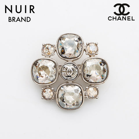 Chanel Chanel 09c 2009 Rigiane Coco Mark Brooch Silver WS11598